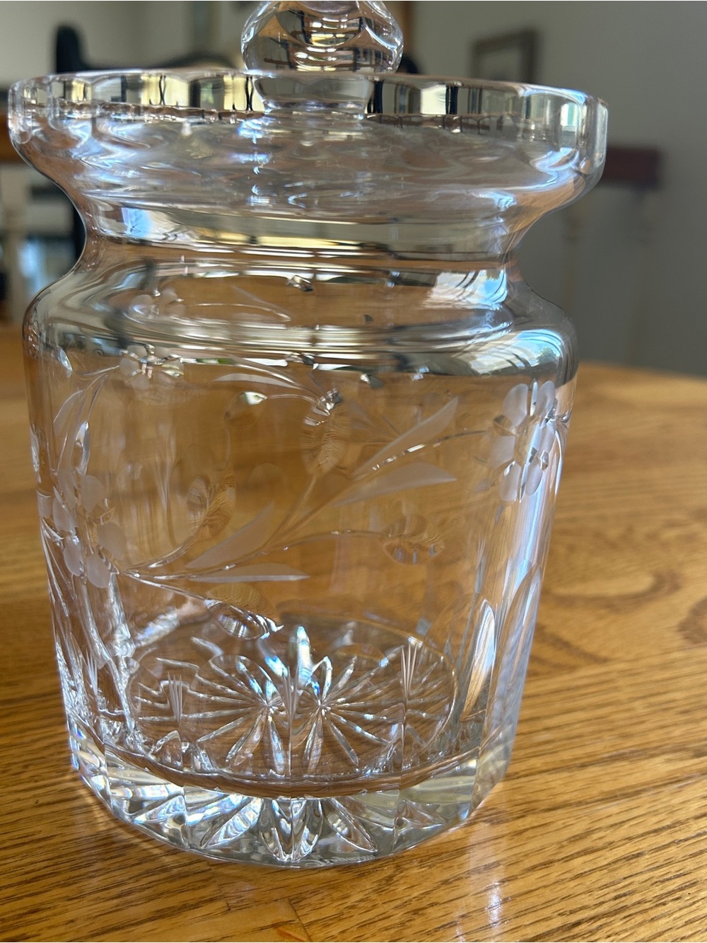 Crystal Cut Glass Cookie Jar - Clear - Picture 5 of 5